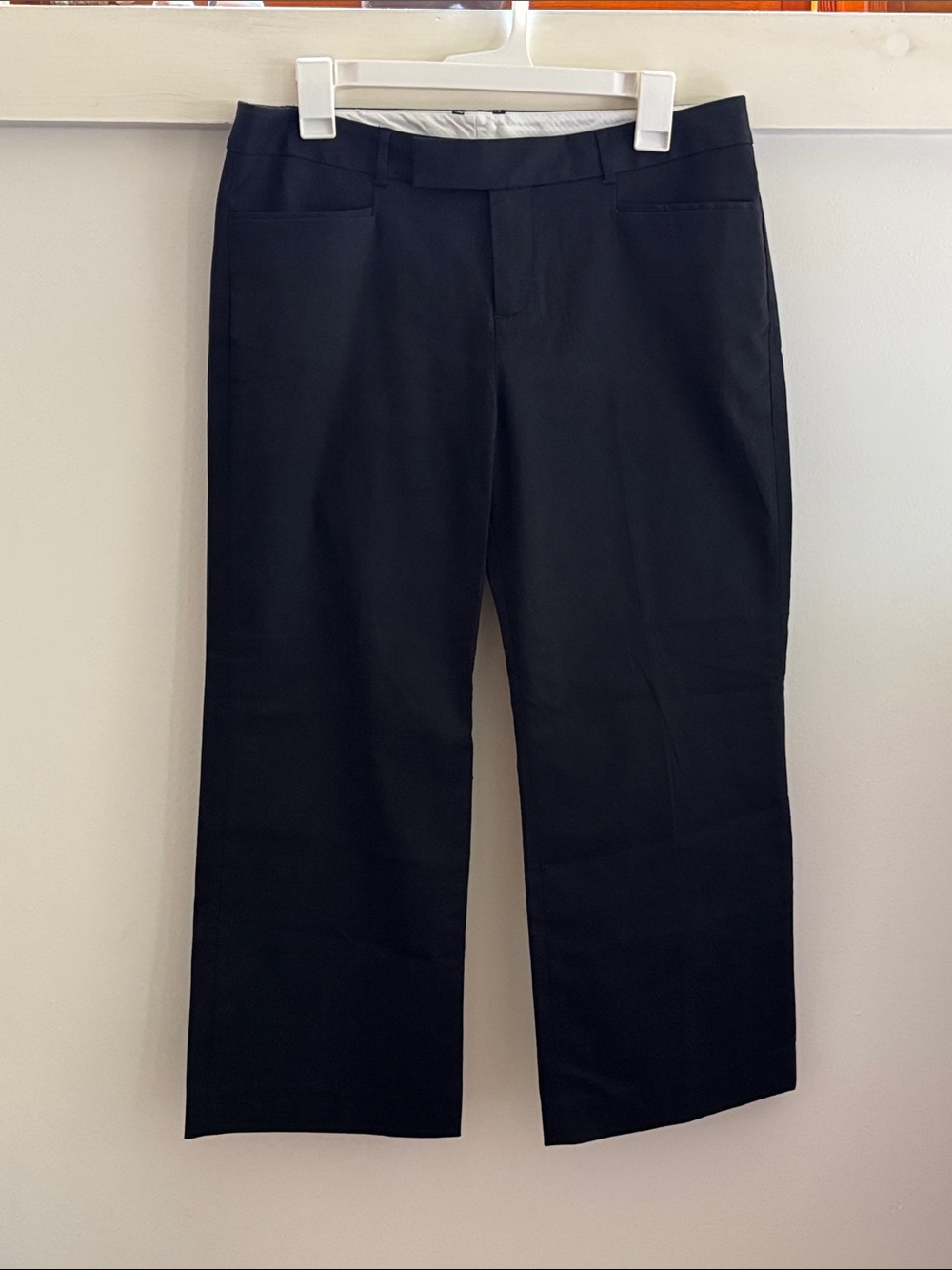 GAP Original Stretch Cropped Pants Black Regular Tailored Ankle Work Size 10